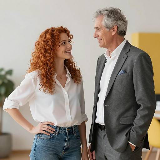 Man and Woman Smiling Face to Face