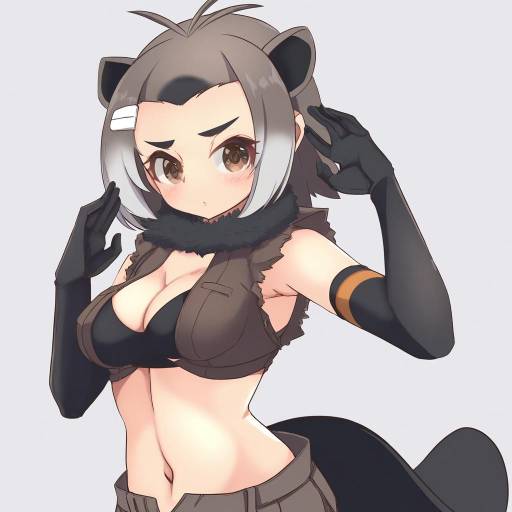 Illustration of American beaver (kemono friends), kemono friends in the style of Yukito (dreamrider)