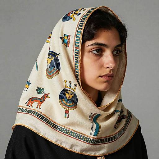 Realistic Portrait with Egyptian Headscarf