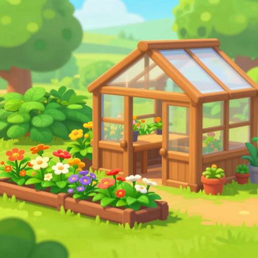 Vibrant Cartoon Garden Scene