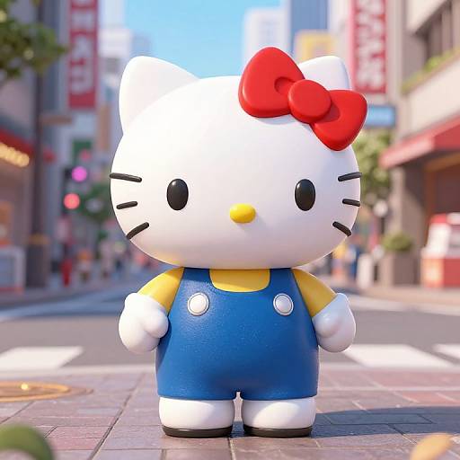Futuristic Hello Kitty Robot in Tokyo