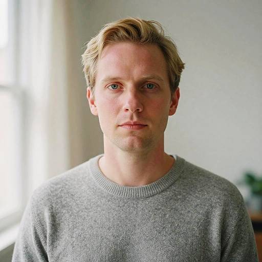 Natural-Light Cozy Male Portrait