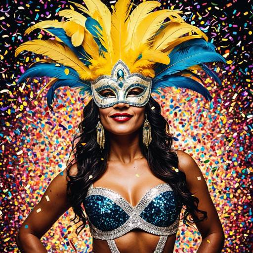 Vibrant Pop Art Brazilian Carnival Performer