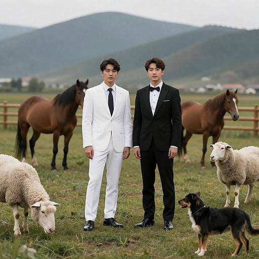 Formal Men Among Horses and Sheep