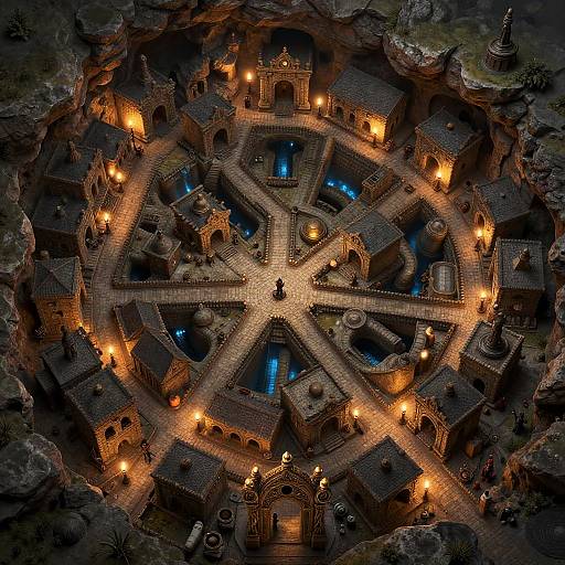 Underground Subterranean City Battlemap