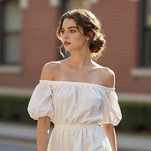 Elegant Young Woman in Summer Attire