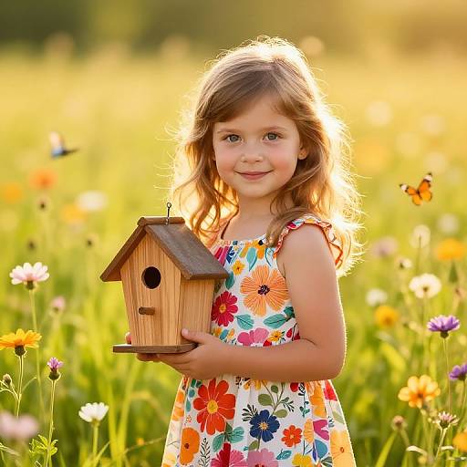 Sun-Kissed Girl in Flower Meadow