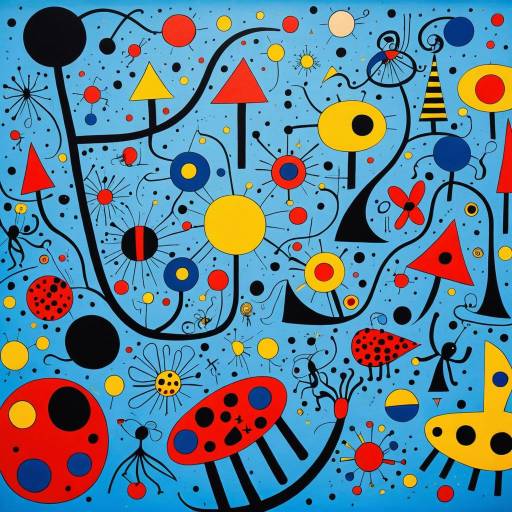 Surreal Abstract Artwork Inspired by Joan Miró