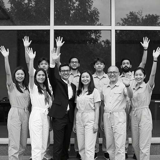 Smiling Group Portrait by a Window