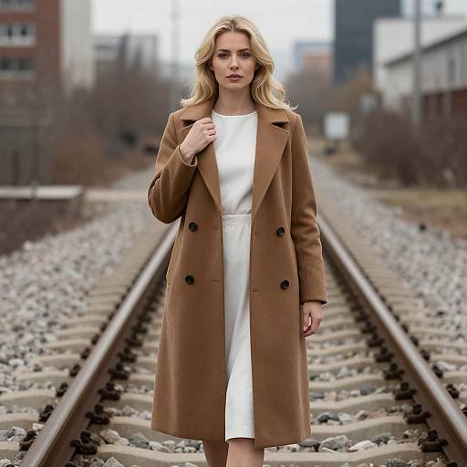 Blonde Woman on Abandoned Railway Tracks