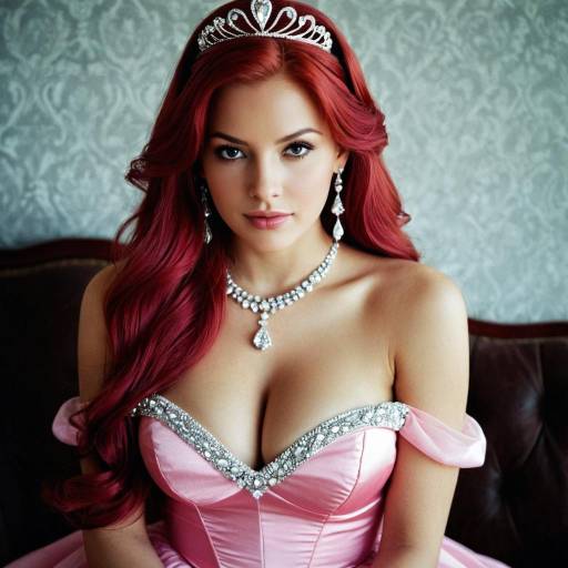 Woman in Pink Princess Dress with Tiara