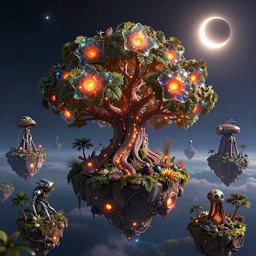 Pyro-Mechanical Archipelago Under Binary Eclipse