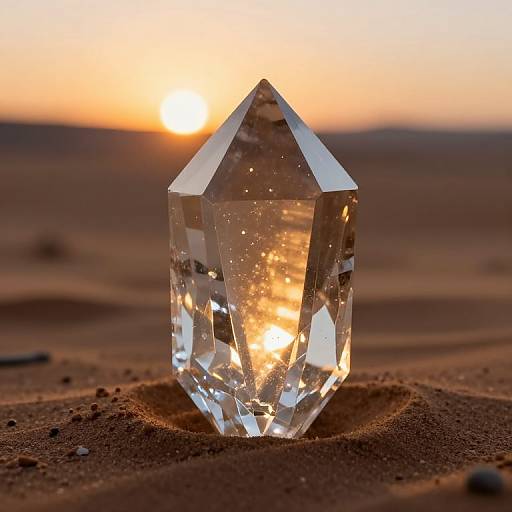 Sunset Crystal Prism on Desert Floor