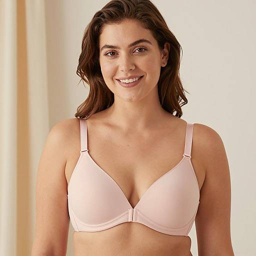 Portrait of a Smiling Woman in Pink