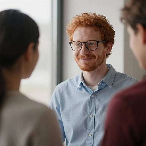 Friendly Encounter in Bright Room
