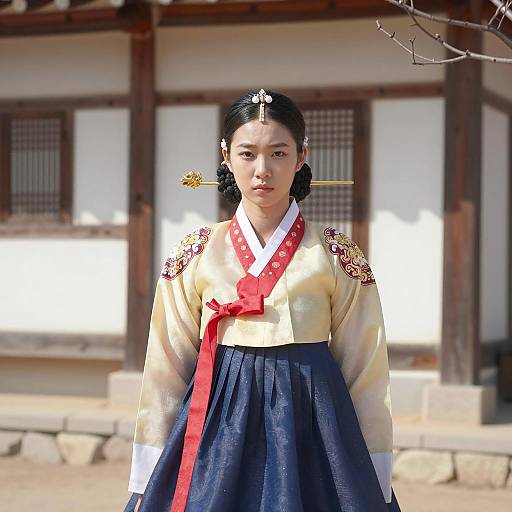 Young Woman in Traditional Korean Hanbok