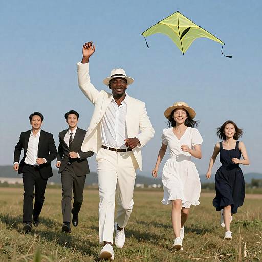 Joyful Gathering in a Sunlit Field