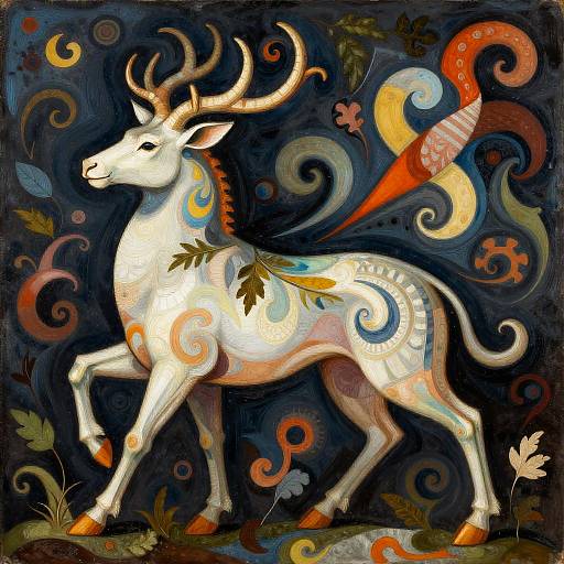 Intricate Abstract Faun in Renaissance Style