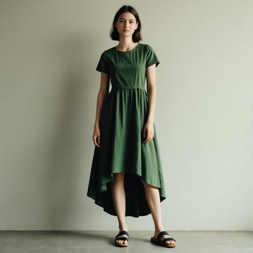 Elegant Young Woman in High-Low Dress