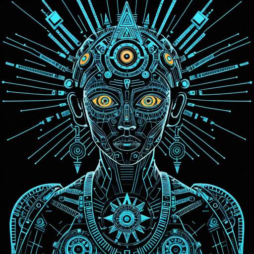 Cybernetic Mayan Goddess Robot