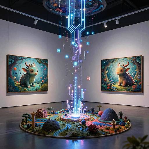 Surreal AI Art Gallery Worlds