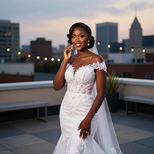 Stenciled Elegant African Bride Portrait