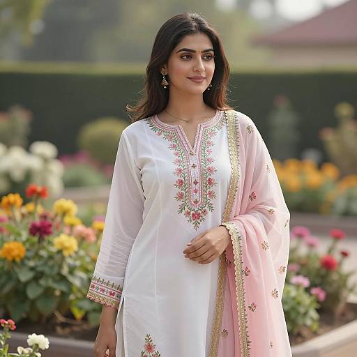 Elegant Young Woman in Traditional Attire