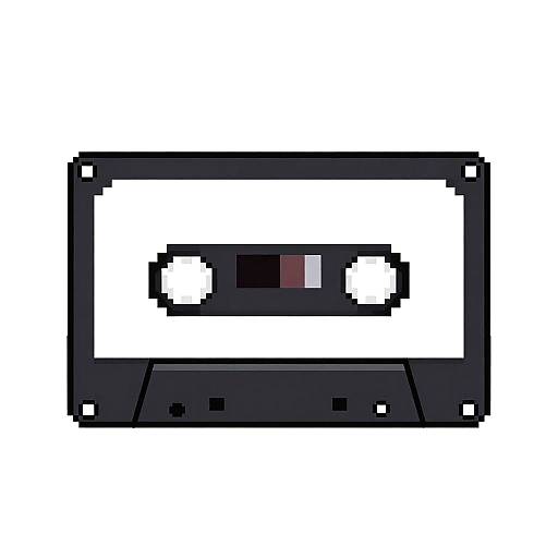 Pixel art of a black, rectangular screen with a white background and a pixelated black-and-white eye in the center.