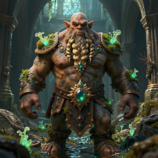 Baroque-Inspired Buff Ogre in Ancient Sunken Cathedral