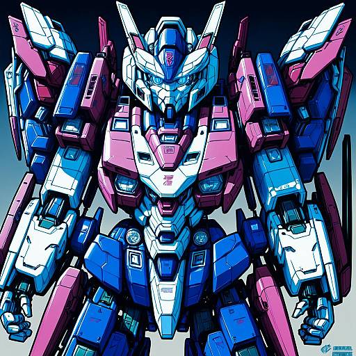 Illustration of Arcee, transformers in the style of Whoosaku