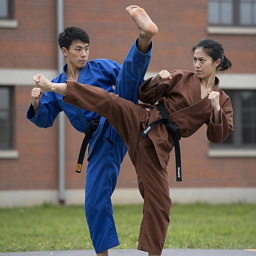 Dynamic Martial Arts Kick in Action