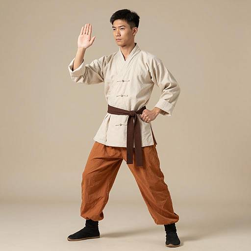 Young Male in Traditional Martial Arts Attire