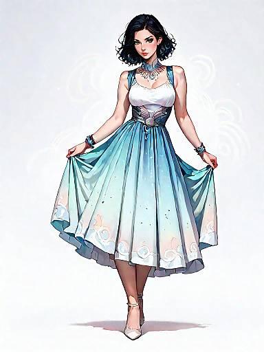 Elegant Woman in Minimalist Apricot Dress