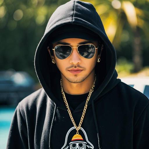Young Man in Hoodie Wearing Sunglasses and Jewelry