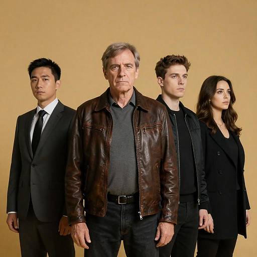 Group Portrait with Distinct Expressions