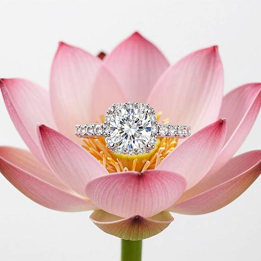 Diamond Engagement Ring on Lotus