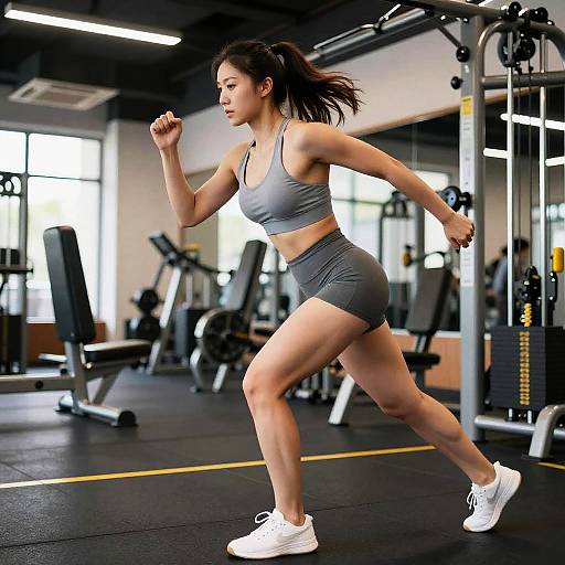 Dynamic Muscular Workout in Gym