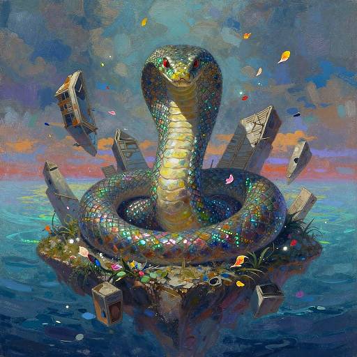 Colossal Serpent in Floating Ruins