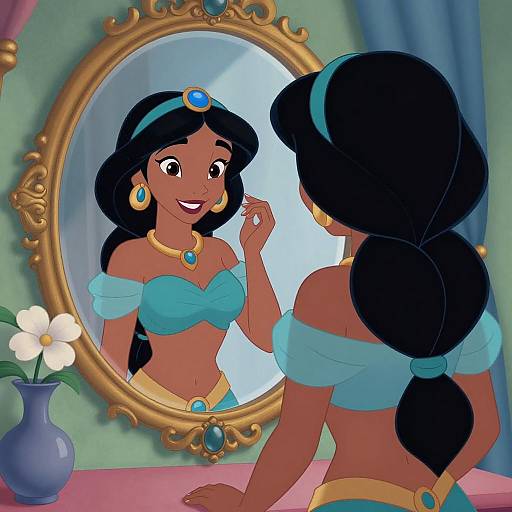 Princess Jasmine Looking in Mirror