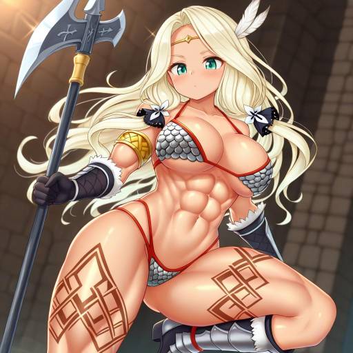 Illustration of Amazon (dragon's crown), dragon's crown in the style of Curss