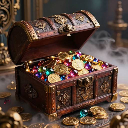 Bejeweled Treasure Chest with Radiant Jewels
