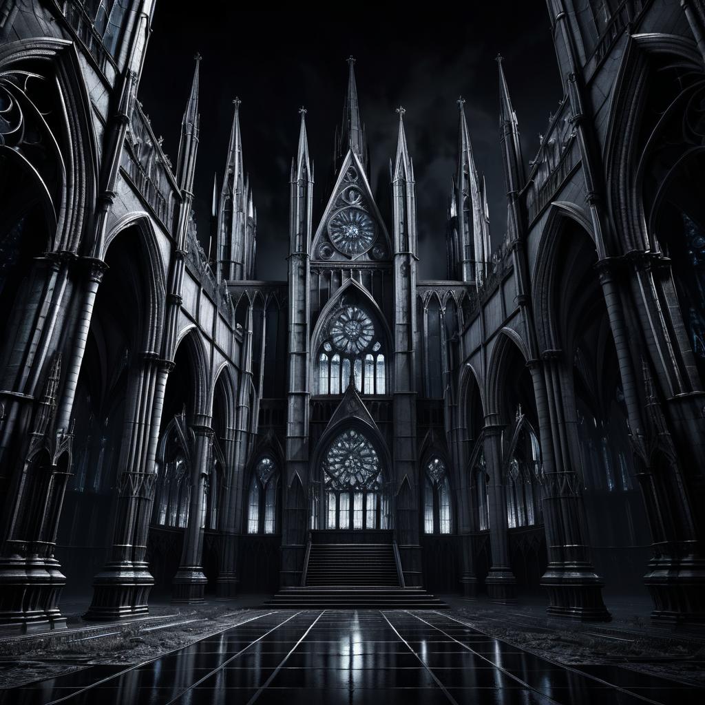 Dark Gothic Cathedral in Silver and Black