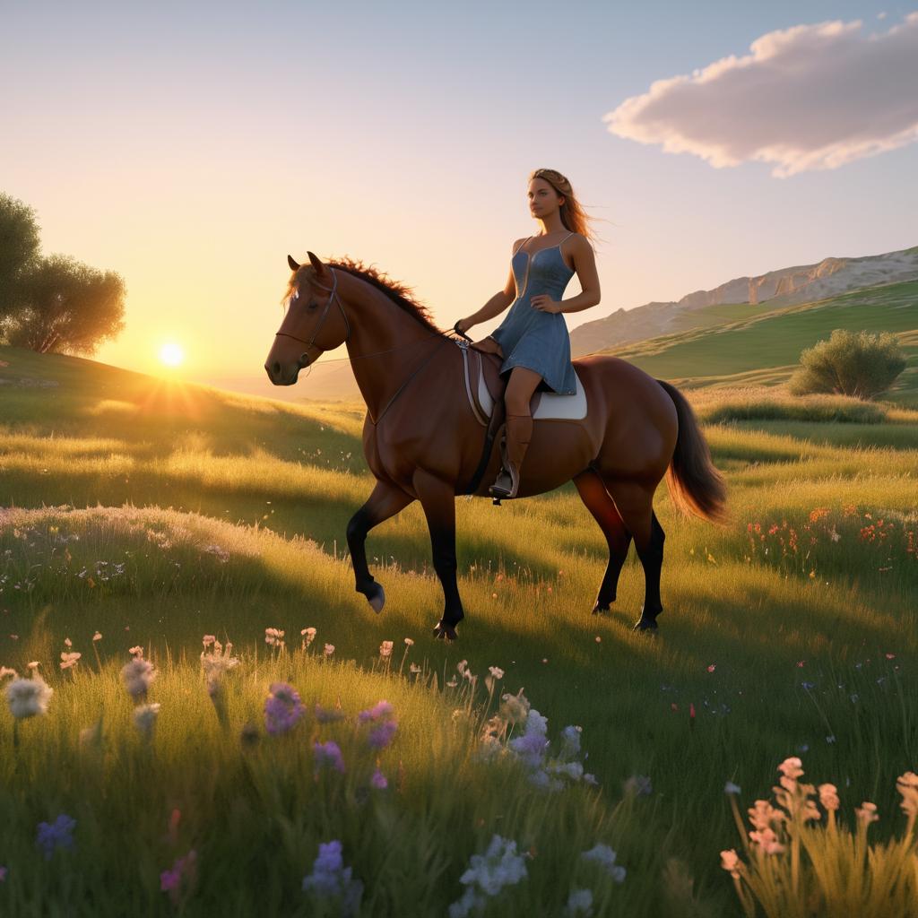 Cinematic Centaur in Sunset Meadow