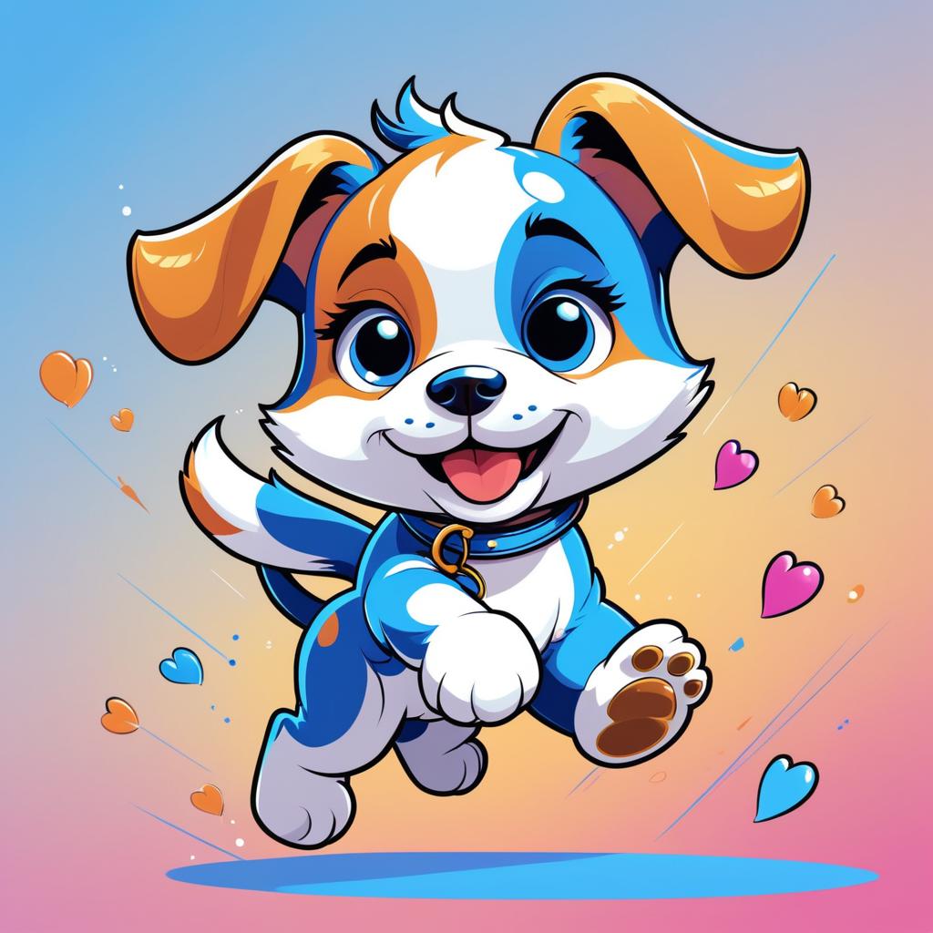 Playful Puppy Character Illustration by Bonehaus