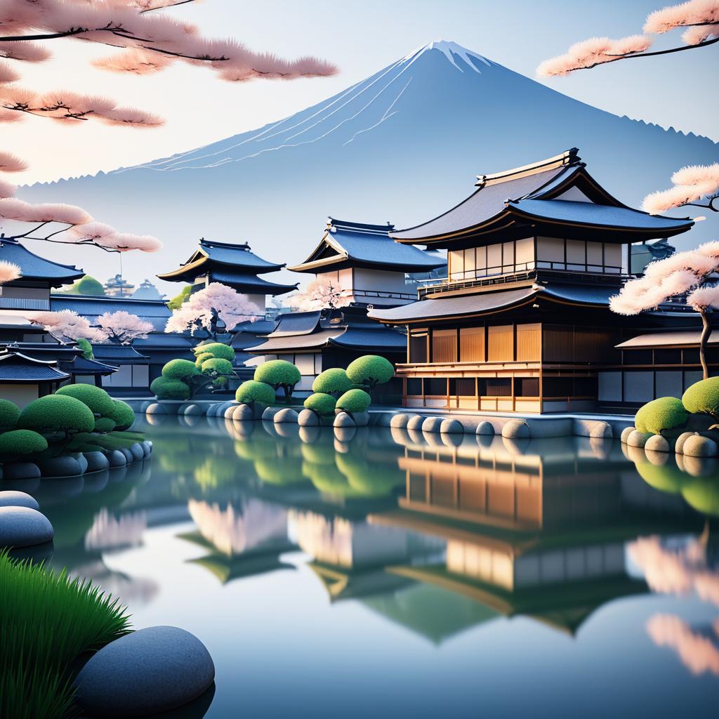 Tranquil Kyoto Landscape in Soft Lighting