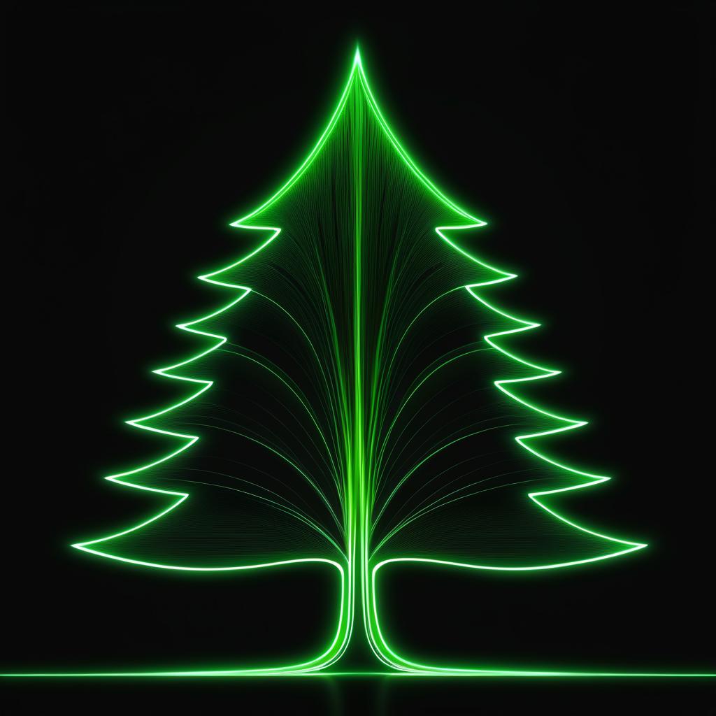 Sleek Green Tree Light Art Design