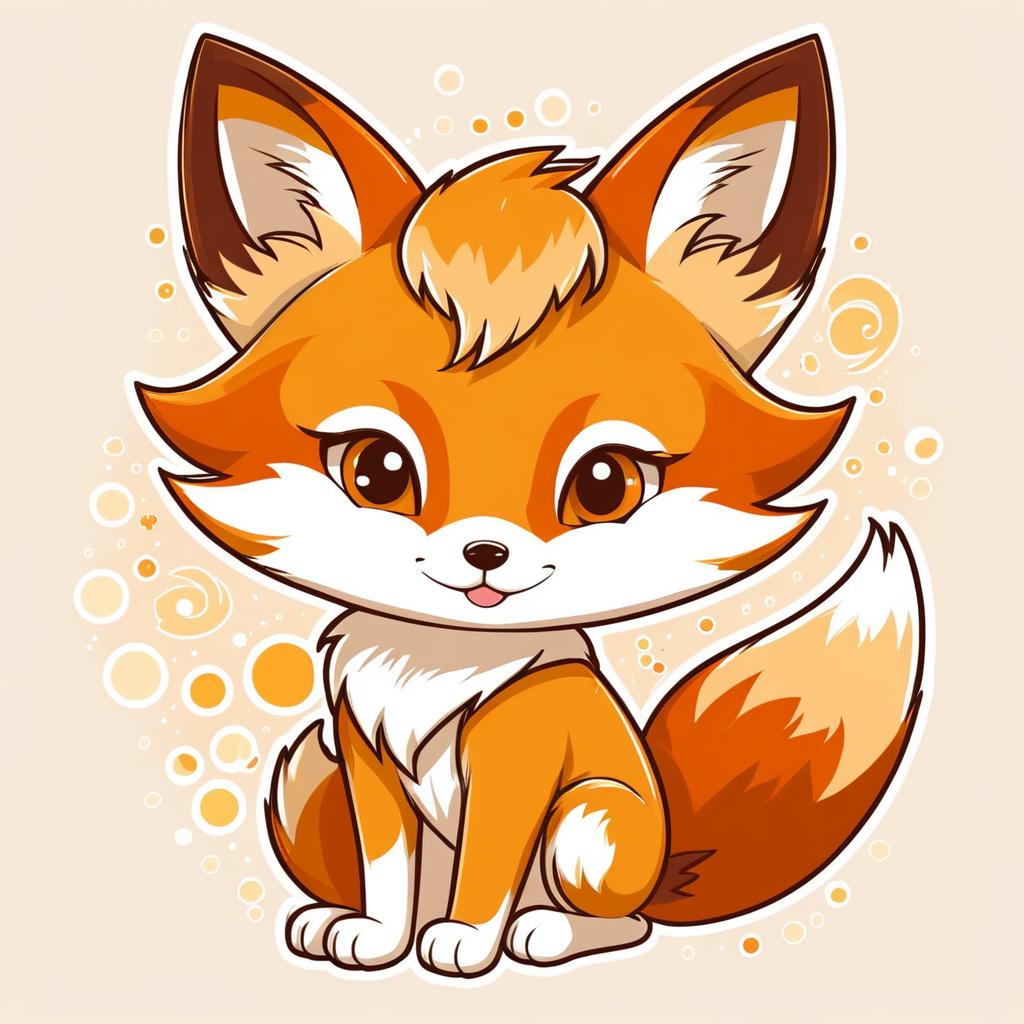 Charming Manga Fox in Earthy Colors