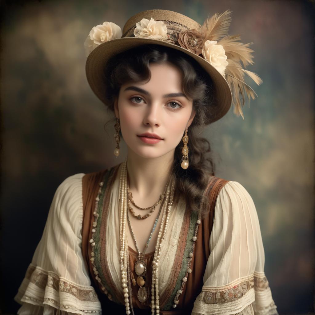 Vintage Glamour Portrait of a 1910s Artist