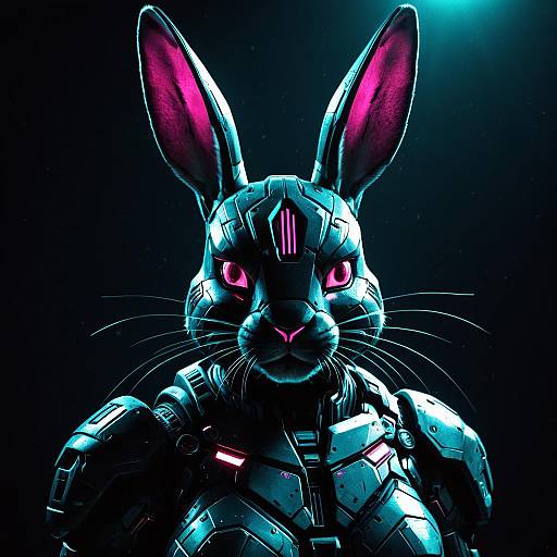 Cybernetic Bunny in Futuristic Armor