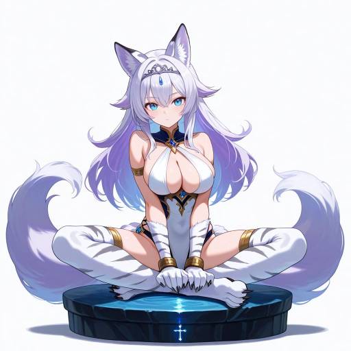 Ethereal Kitsune in Ocean Blue Serenity Ethereal Kitsune in Ocean Blue Serenity